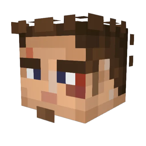 Monkemus Minecraft avatar head, 3D render