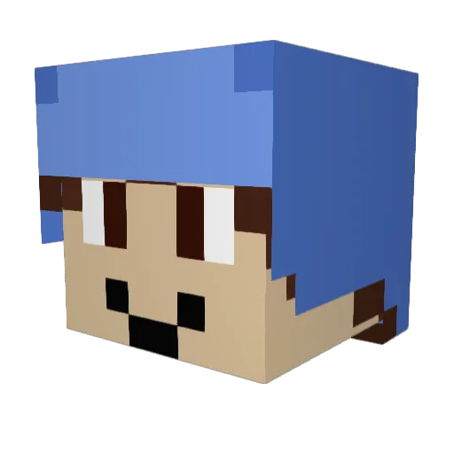 MonkerDaniel Minecraft avatar head, 3D render