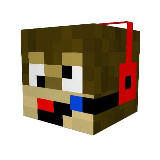 Monkey2828 Minecraft avatar head, 3D render