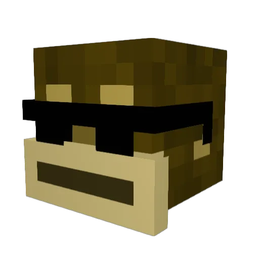 MonkeyBang Minecraft avatar head, 3D render