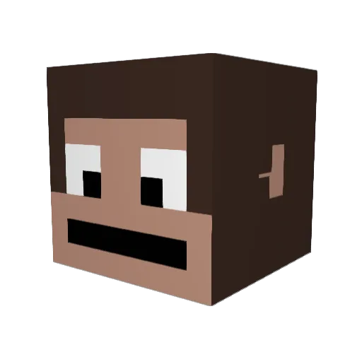 MonkeyBrock9 Minecraft avatar head, 3D render