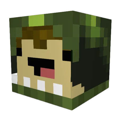 MonkeyButtz Minecraft avatar head, 3D render