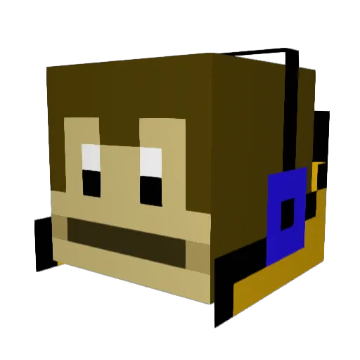 MonkeyChamp Minecraft avatar head, 3D render
