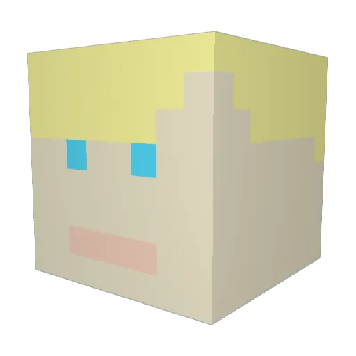MonkeyClip_ Minecraft avatar head, 3D render