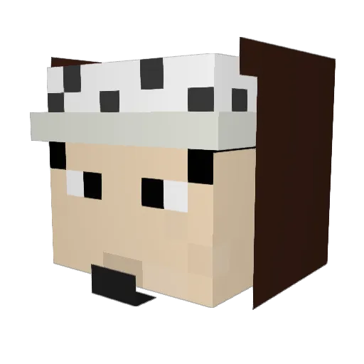 MonkeyDKek Minecraft avatar head, 3D render