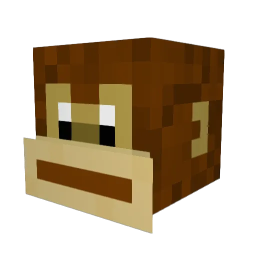 MonkeyDT Minecraft avatar head, 3D render