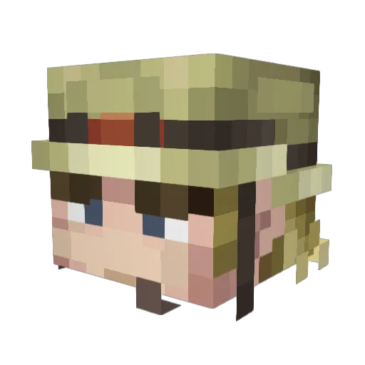 MonkeyLoazers Minecraft avatar head, 3D render