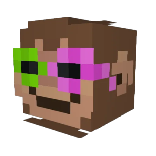 MonkeyMan0101 Minecraft avatar head, 3D render