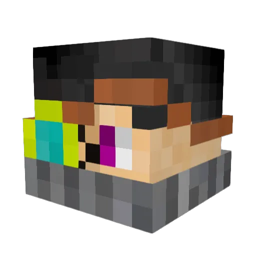 MonkeyMax8 Minecraft avatar head, 3D render