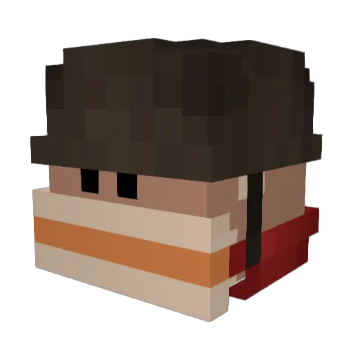 MonkeyPack Minecraft avatar head, 3D render