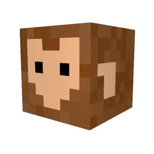 MonkeyTranslator Minecraft avatar head, 3D render