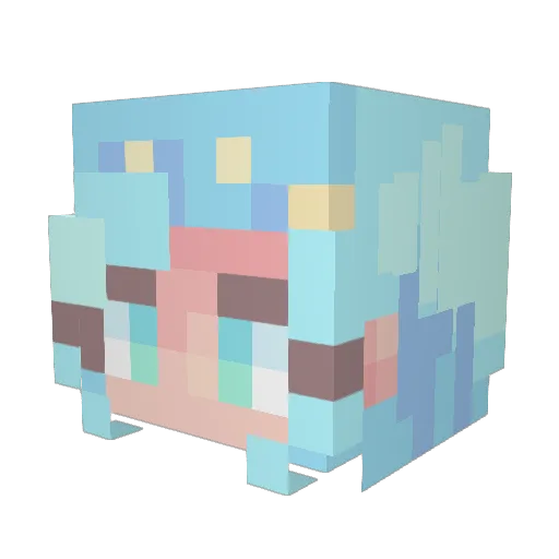 MonkeyVitamin Minecraft avatar head, 3D render
