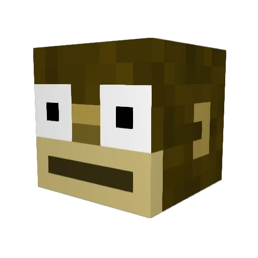 MonkeyWildlife Minecraft avatar head, 3D render