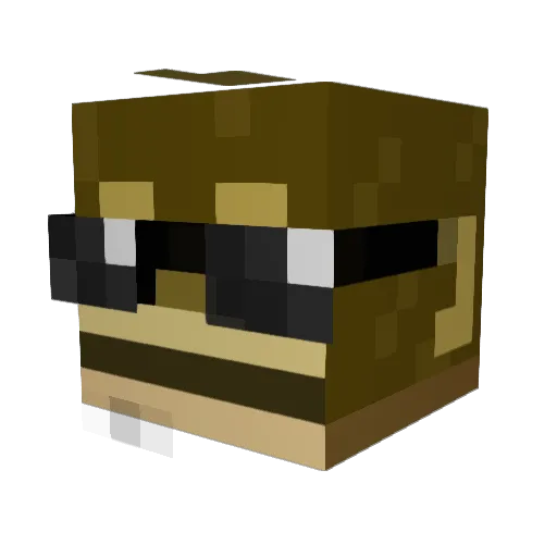MonkeyZero Minecraft avatar head, 3D render