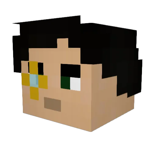 Monkey_Miney Minecraft avatar head, 3D render