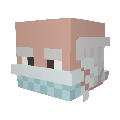 Monkey_Noises04 Minecraft avatar head, 3D render