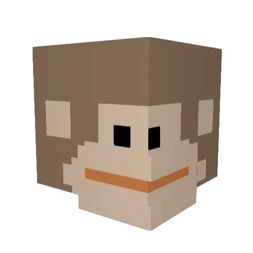 MonkeysButt Minecraft avatar head, 3D render