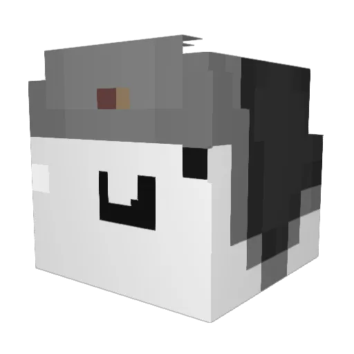 Monkfisto Minecraft avatar head, 3D render