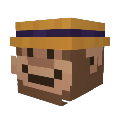 MonkiV2 Minecraft avatar head, 3D render