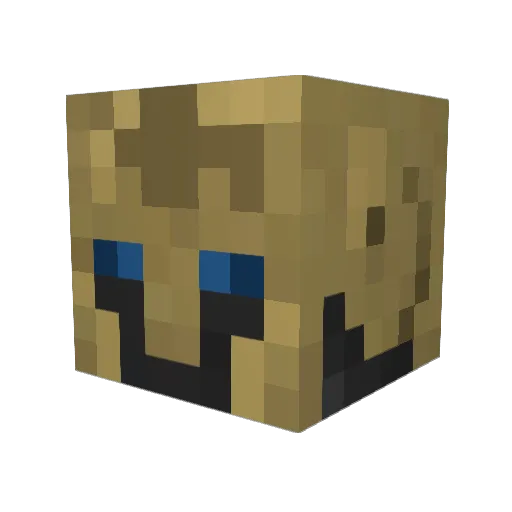 Monkibean Minecraft avatar head, 3D render