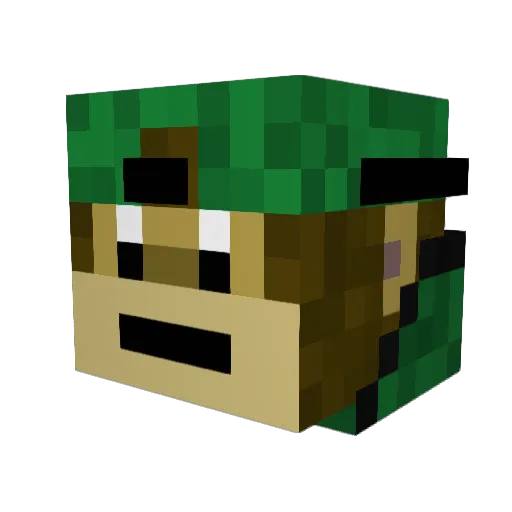 MonkijLP Minecraft avatar head, 3D render