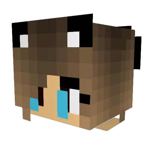 Monkmoo Minecraft avatar head, 3D render