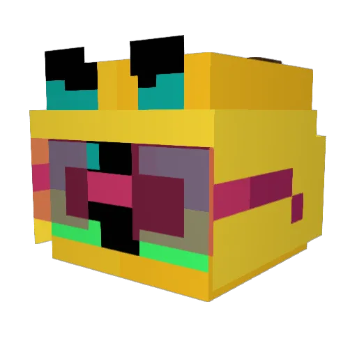 Monkosum Minecraft avatar head, 3D render