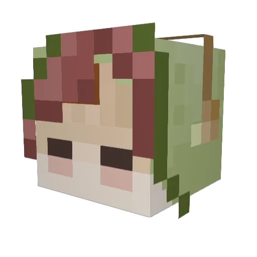 Monlogo Minecraft avatar head, 3D render