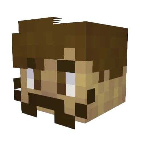 Monnakko Minecraft avatar head, 3D render