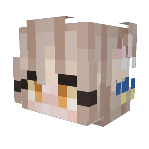 Monnhoc Minecraft avatar head, 3D render