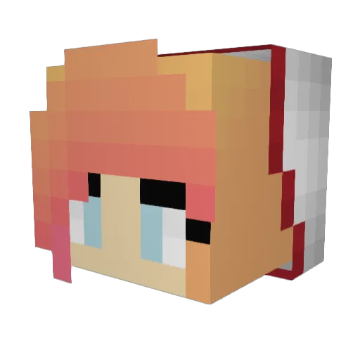 MonnieButterfly Minecraft avatar head, 3D render