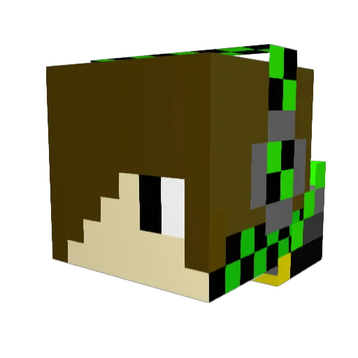Monnx Minecraft avatar head, 3D render