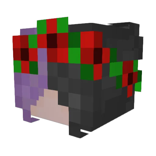 MonoMika Minecraft avatar head, 3D render