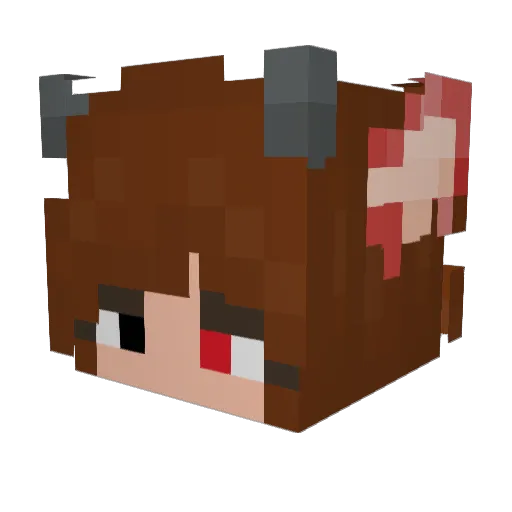 Monobaside Minecraft avatar head, 3D render