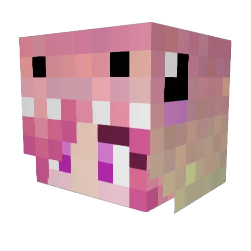 Monolian Minecraft avatar head, 3D render