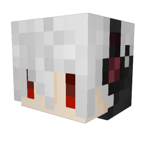 Monoo Minecraft avatar head, 3D render