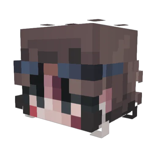 Monorpale Minecraft avatar head, 3D render