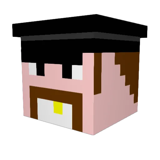Monoschock Minecraft avatar head, 3D render