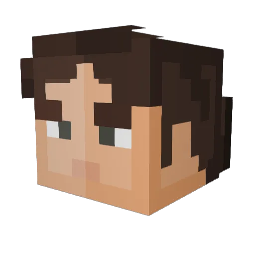 Monotfound Minecraft avatar head, 3D render