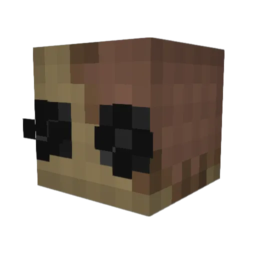 Monotheming Minecraft avatar head, 3D render