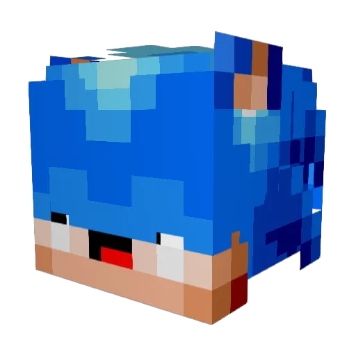 Monotistic Minecraft avatar head, 3D render
