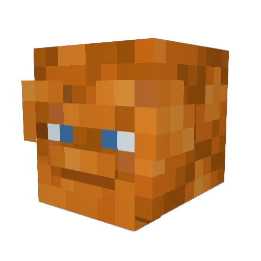 Monotone7 Minecraft avatar head, 3D render