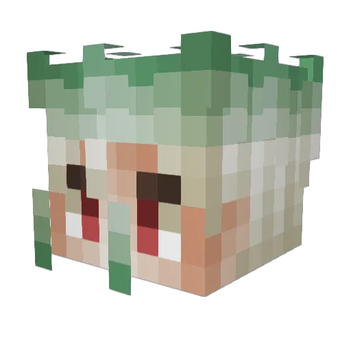 Monotroma Minecraft avatar head, 3D render
