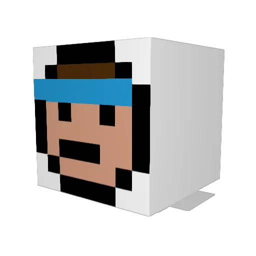 Monsas Minecraft avatar head, 3D render