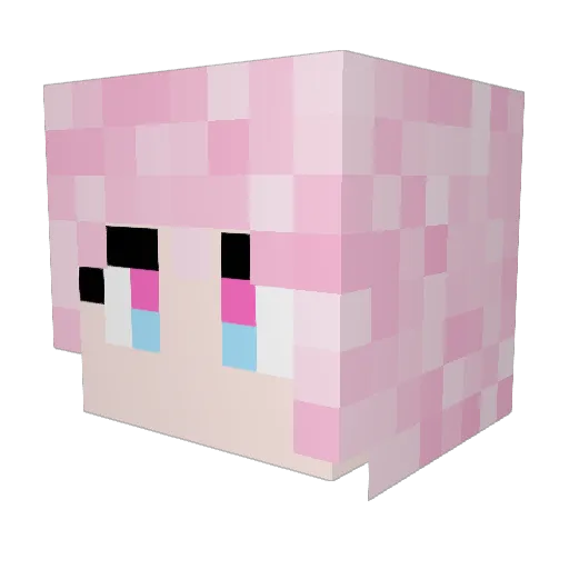 Monserus Minecraft avatar head, 3D render