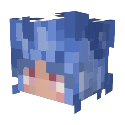 Monsicha Minecraft avatar head, 3D render