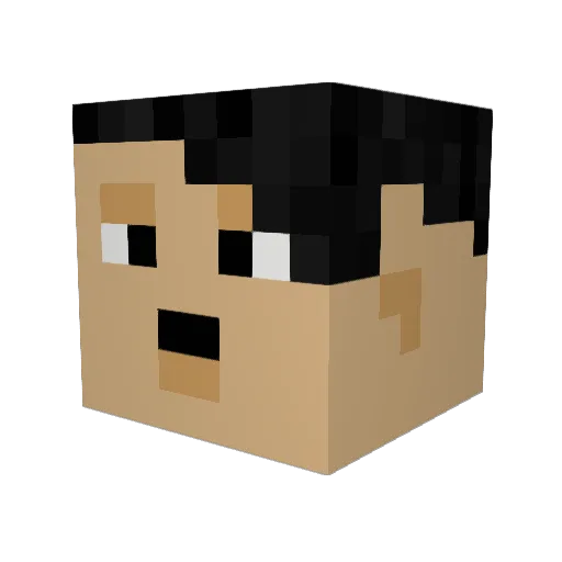 MonsieurMM Minecraft avatar head, 3D render