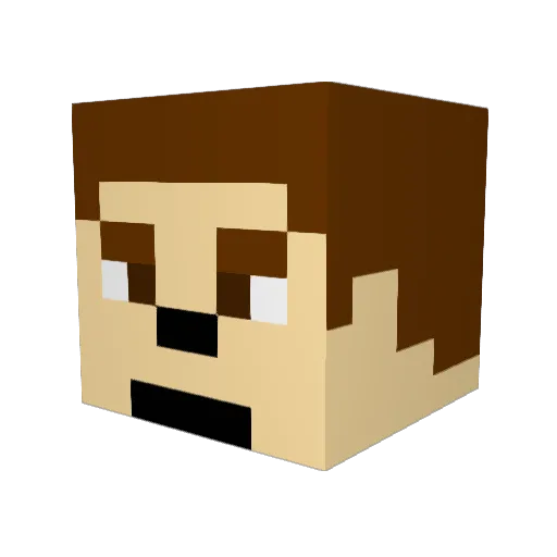 MonsieurMacron Minecraft avatar head, 3D render