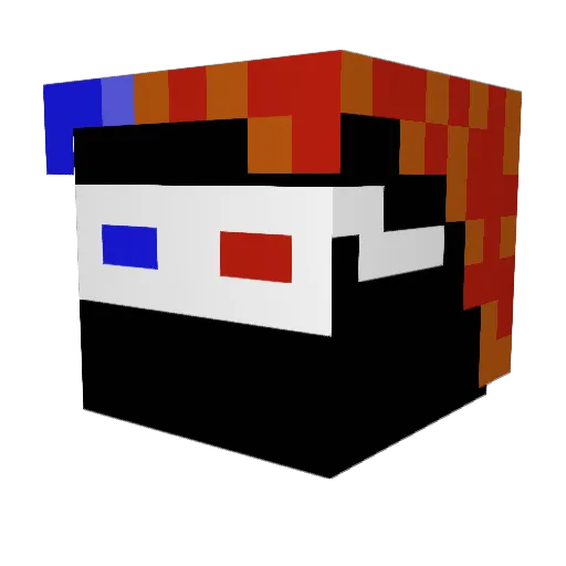 MonsieurShinra Minecraft avatar head, 3D render