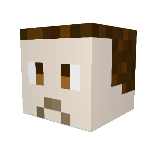 MonsieurWorkman Minecraft avatar head, 3D render